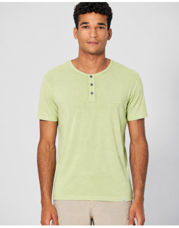 Solides Henley T-Shirt Hanf/Biobaumwolle Normal Fit - matcha [8977b8bec25c8b7306c4fb35e6809c8c]