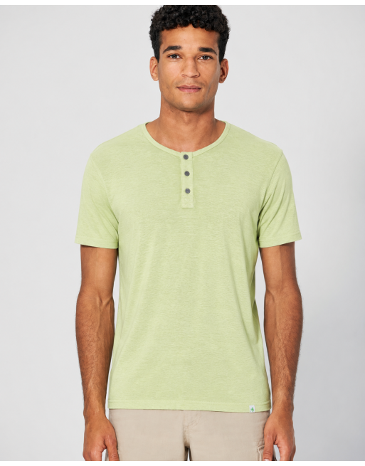 Solides Henley T-Shirt Hanf/Biobaumwolle Normal Fit - matcha [8977b8bec25c8b7306c4fb35e6809c8c]