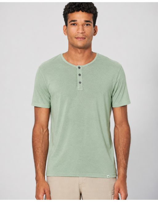 Solides Henley T-Shirt Hanf/Biobaumwolle Normal Fit - menta [6d90fe67ff77ccca2a66204527ab0562]