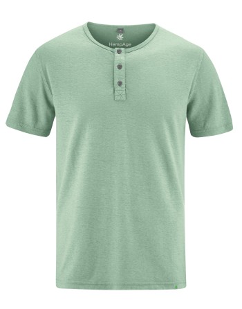 Solides Henley T-Shirt Hanf/Biobaumwolle Normal Fit - menta [56c0b1f0e382fd11070a5bd9f4bade82]