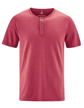 Solides Henley T-Shirt Hanf/Biobaumwolle Normal Fit - barolo [2c1f91af3a999a860210f9ac32a5cbaf]