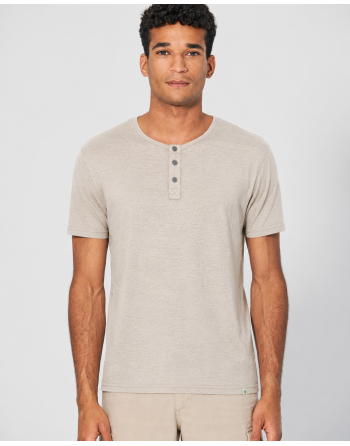 Solides Henley T-Shirt Hanf/Biobaumwolle Normal Fit - distel [556abc974d2c8f20d878add7aa0c756c]