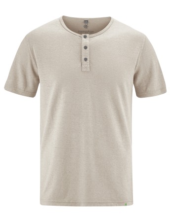 Solides Henley T-Shirt Hanf/Biobaumwolle Normal Fit - distel [e31946294600d448d9c3ef94e40fdc10]