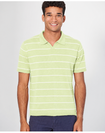 Edles Streifen-Polo Hanf/Biobaumwolle Normal Fit - matcha [04387d960ca8e656da7977e9079cae07]