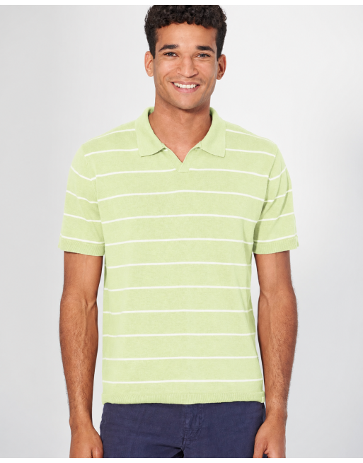 Edles Streifen-Polo Hanf/Biobaumwolle Normal Fit - matcha [04387d960ca8e656da7977e9079cae07]
