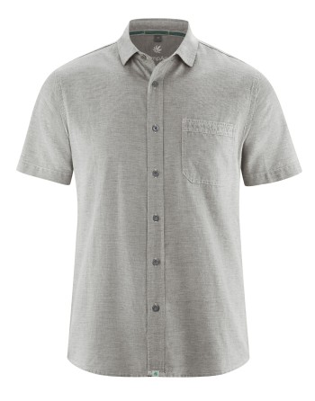 Kurzarmhemd Herren Hanf/Biobaumwolle Normal Fit - melange [f0d61854342ddd5e0febf741dc0f9524]