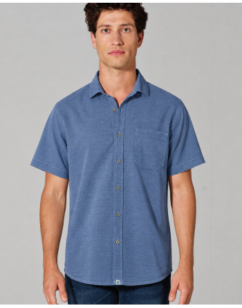 Kurzarmhemd Herren Hanf/Biobaumwolle Normal Fit - blueberry [15dbf2d5a5bbf8d17e084d5fb6ed37da]