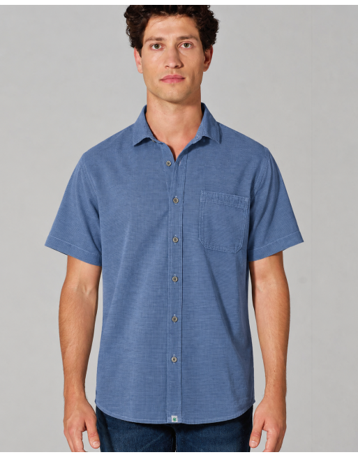 Kurzarmhemd Herren Hanf/Biobaumwolle Normal Fit - blueberry [15dbf2d5a5bbf8d17e084d5fb6ed37da]