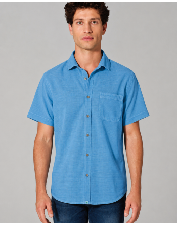 Kurzarmhemd Herren Hanf/Biobaumwolle Normal Fit - topaz [27169201e51c3a9f313e780501869da5]
