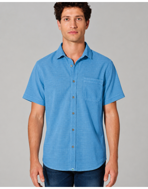 Kurzarmhemd Herren Hanf/Biobaumwolle Normal Fit - topaz [27169201e51c3a9f313e780501869da5]