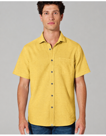Kurzarmhemd Herren Hanf/Biobaumwolle Normal Fit - butter [6f88a963603943d3635598e491610f5c]