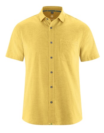 Kurzarmhemd Herren Hanf/Biobaumwolle Normal Fit - butter [0fb39428e1d644d93836abac1eb421c7]