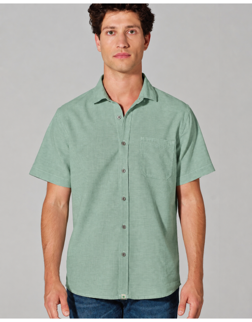 Kurzarmhemd Herren Hanf/Biobaumwolle Normal Fit - menta [bcedea63204bbfd9535d7554a0bfba4f]