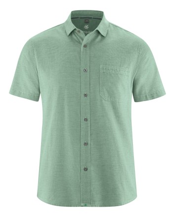 Kurzarmhemd Herren Hanf/Biobaumwolle Normal Fit - menta [3fe2c14b80afd24c99e1d2f8ba87af0b]