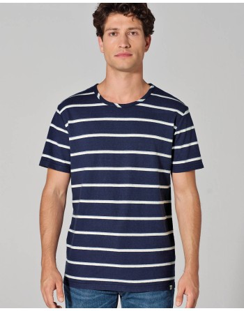 T-Shirt mit Streifen aus Hanf/Biobaumwolle Normal Fit - navy-water-nature [4f79cdc3c575a5f76e1e2091fc5432a9]