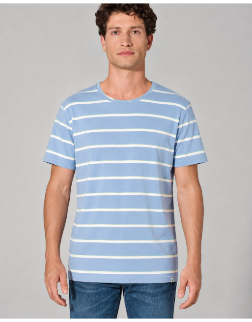 T-Shirt mit Streifen aus Hanf/Biobaumwolle Normal Fit - water-menta-nature [07580ba8776013a17d47ff689044f824]