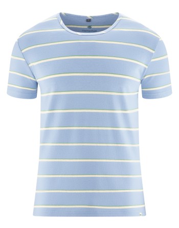 T-Shirt mit Streifen aus Hanf/Biobaumwolle Normal Fit - water-menta-nature [eda2dad4a8263776d12a643404c56294]