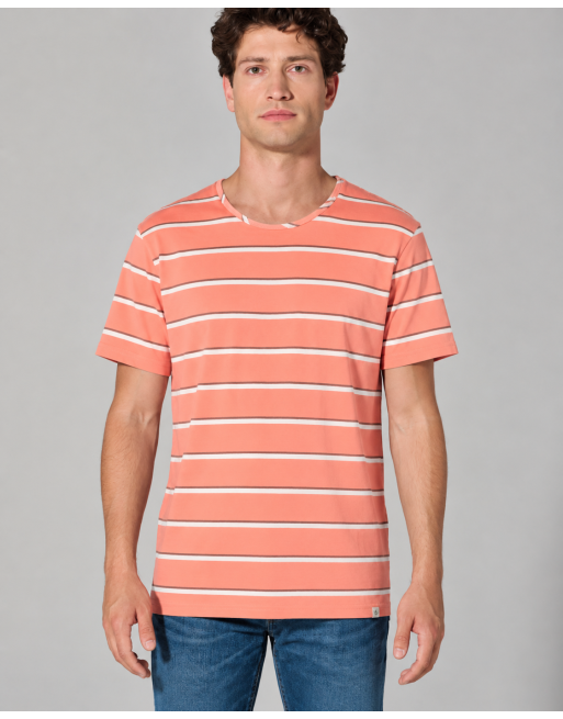 T-Shirt mit Streifen aus Hanf/Biobaumwolle Normal Fit - peach-dust-nature [27ba3fcf030378265b1727a3f51d2896]
