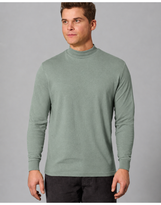 Rollkragen Langarmshirt Normal Fit Hanf/Biobaumwolle - thyme [f090f986e8464a1251fd31e7a6d52a49]