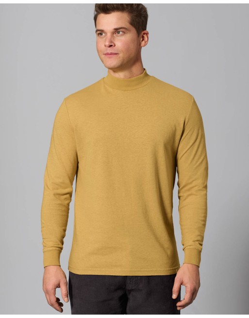 Rollkragen Langarmshirt Normal Fit Hanf/Biobaumwolle - dijon [6c51383cba268ccfbff6a797f9c72078]