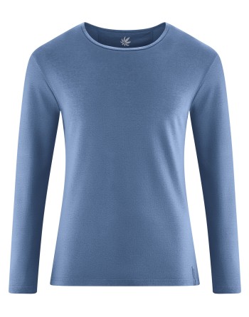 THC Exklusiv Herren Langarmshirt aus Hanf & Bio-Baumwolle - blueberry [26a666a9656d722300bc3641e8f3d24f]