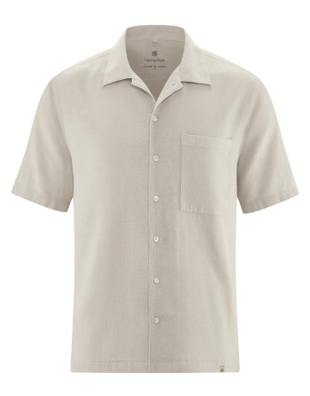 Kurzarmhemd Herren aus Hanf/Biobaumwolle - Casual Fit - distel [061509bfaa34b9141c2998b6216cd3b0]