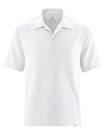 Kurzarmhemd Herren aus Hanf/Biobaumwolle - Casual Fit - white [064502a5c8704381b885e85f105a5529]