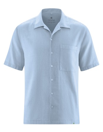 Kurzarmhemd Herren aus Hanf/Biobaumwolle - Casual Fit - smoke [f165324b8813a333e211cfa0357e297c]