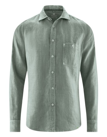 Pures 100% Hanf Hemd Herren - Slim Fit - thyme [e85b3169c92b3c596a2d47f9bf374dbc]