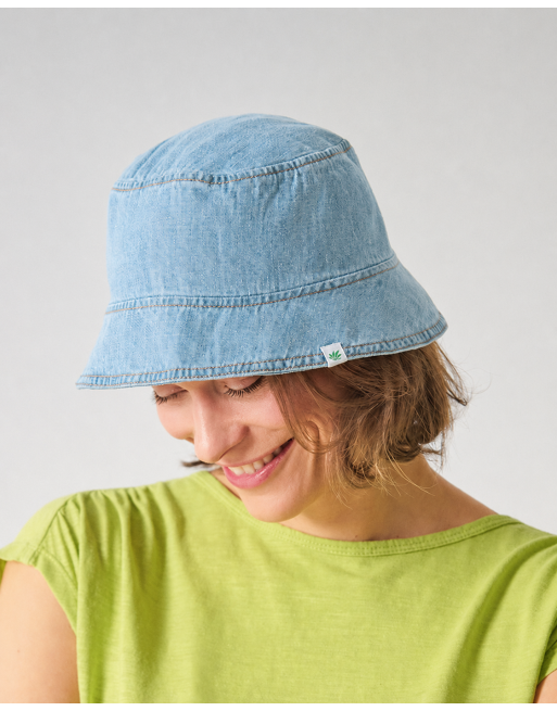 Denim Fischerhut aus Hanf & Biobaumwolle - aqua [c3540c516540a816f663bbebc5274f33]