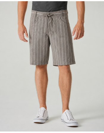 Gestreifte Herren-Shorts aus Hanf/Biobaumwolle - asphalt [002d01301e4c0c575d80cfff8ecdfefe]