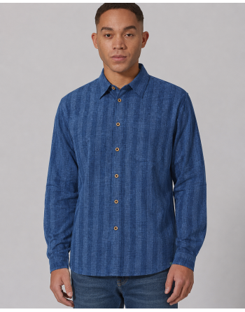Freizeithemd mit Streifen Herren aus Hanf/Biobaumwolle - Casual Fit - ocean [93d2ff695e723b645fcc227fec2626bf]