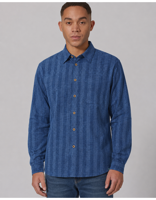 Freizeithemd mit Streifen Herren aus Hanf/Biobaumwolle - Casual Fit - ocean [93d2ff695e723b645fcc227fec2626bf]