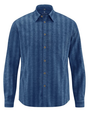 Freizeithemd mit Streifen Herren aus Hanf/Biobaumwolle - Casual Fit - ocean [8ccc000bac4f84ef68fc861047299fb6]