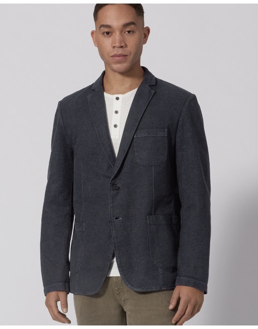 Twill Sakko Hanf/Biobaumwolle Normal Fit - navy [710d0d87f18004241849ff7f06e51d27]