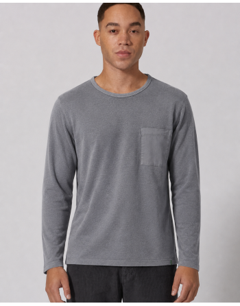 Langarmshirt mit Brusttasche aus Hanf/Biobaumwolle - Normal Fit - shale [76b32b72edc5de62a7449ba321985959]