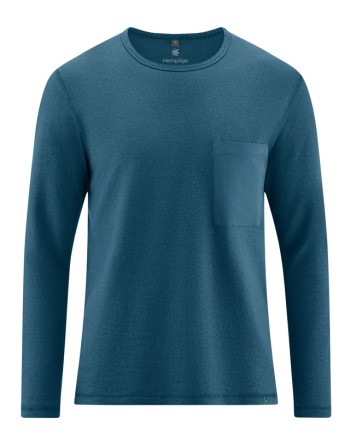 Langarmshirt mit Brusttasche aus Hanf/Biobaumwolle - Normal Fit - reef [65625257e1539d9a379953572c4d92ae]