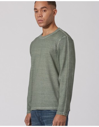 Bequemes Langarmshirt Hanf/Biobaumwolle - Casual Fit - thyme [a08000f139829eacaccf69e138295ac6]