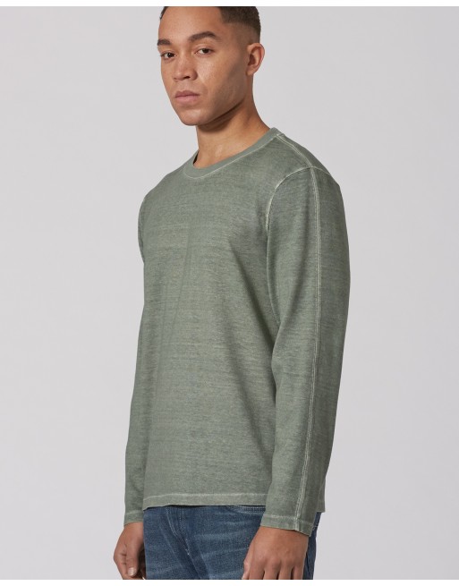 Bequemes Langarmshirt Hanf/Biobaumwolle - Casual Fit - thyme [a08000f139829eacaccf69e138295ac6]