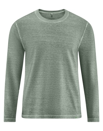 Bequemes Langarmshirt Hanf/Biobaumwolle - Casual Fit - thyme [513d0ca96152a325272185a8b679d1bf]