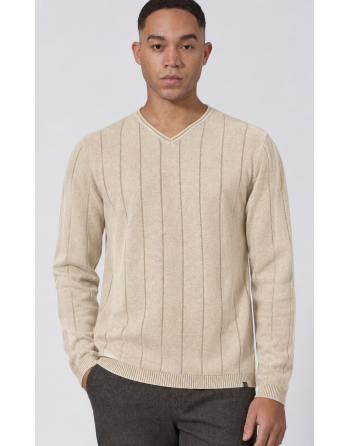 Gestreifter Strickpullover aus Hanf/Biobaumwolle - Normal Fit - gobi [abc48c85156dd0bd6502d73c92ebaeee]