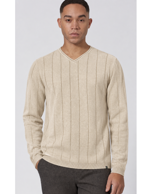 Gestreifter Strickpullover aus Hanf/Biobaumwolle - Normal Fit - gobi [abc48c85156dd0bd6502d73c92ebaeee]