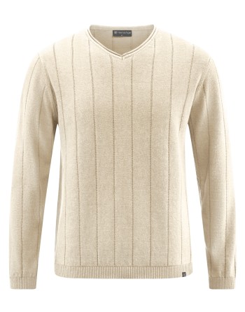 Gestreifter Strickpullover aus Hanf/Biobaumwolle - Normal Fit - gobi [e8042685e77ea3c2e08d3036549fbe74]