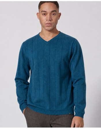 Gestreifter Strickpullover aus Hanf/Biobaumwolle - Normal Fit - reef [c2c52f0893102110a13a51bedba48ccd]
