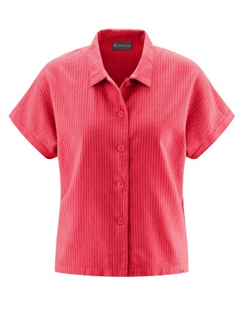 Damen Bluse mit Streifen Hanf/Biobaumwolle Normal Fit - magnolia [6bc2be4416490854d5a03cd92adc77f8]