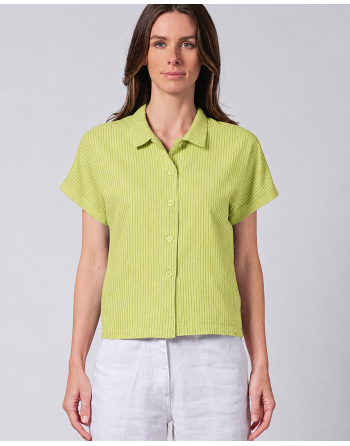 Damen Bluse mit Streifen Hanf/Biobaumwolle Normal Fit - bamboo [ea6cac5793a3ee43e0cb3b194fb19856]