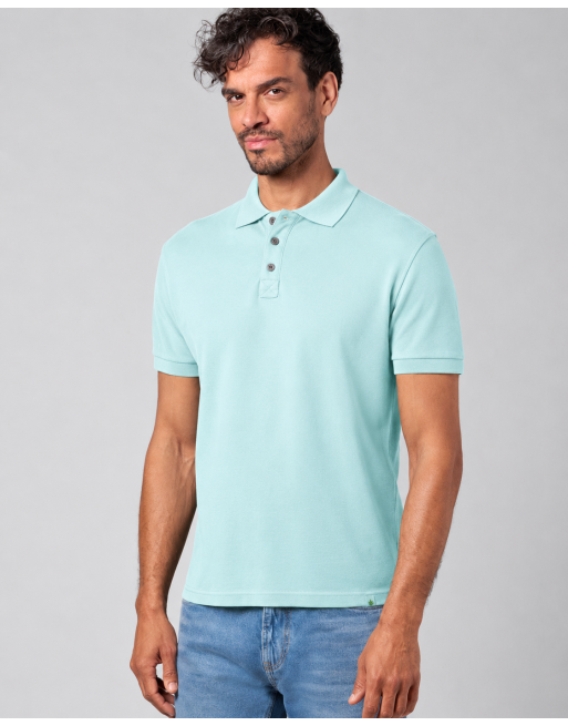 Poloshirt aus Piqué-Jersey aus Hanf/Biobaumwolle Normal Fit - lake [6a28ebc7ca4e4cf10775fd710df83041]