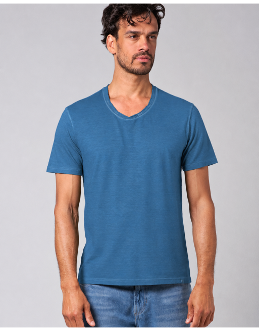 T-Shirt mit eingerolltem V-Kragen - ocean [8bc6121423bdb1c40b52727864b77090]