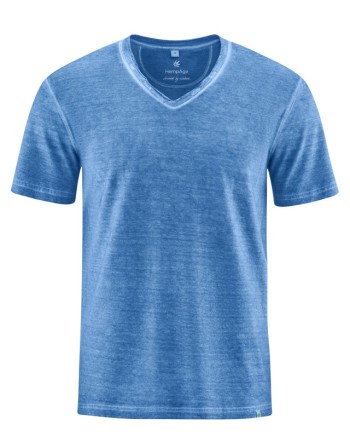 T-Shirt mit eingerolltem V-Kragen - ocean [f0177946f23f27476c5d23a75669d65c]