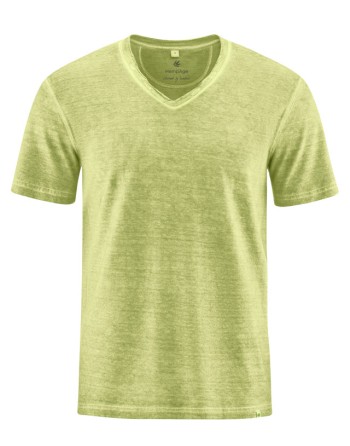 T-Shirt mit eingerolltem V-Kragen - bamboo [dae301deb695ee79f641567bc5b23b0f]